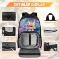 thumbnail image 4 of Bulopur Galaxy Print Kids Backpack Set 4 Pcs Orange Fox Kids School Bag with Lunch Box, Pencil Case and Water Bottle Cover for Fox Lovers Outdoor Adventure Kids, 4 of 8