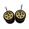 thumbnail image 2 of HILABEE 2 Pcs 1/64 Roues et Pneus de Voiture RC Remplace Directement Accessoires de Durabilité Or, 2 of 9