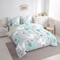 thumbnail image 3 of Homewish Cute Elephant 7-Piece Twin Bedding Sets,Zoo Animal Bedding Comforter Set,Green Gray Sheet Sets For Boys Kids,Super Cozy Room Decor Reversible, 3 of 8