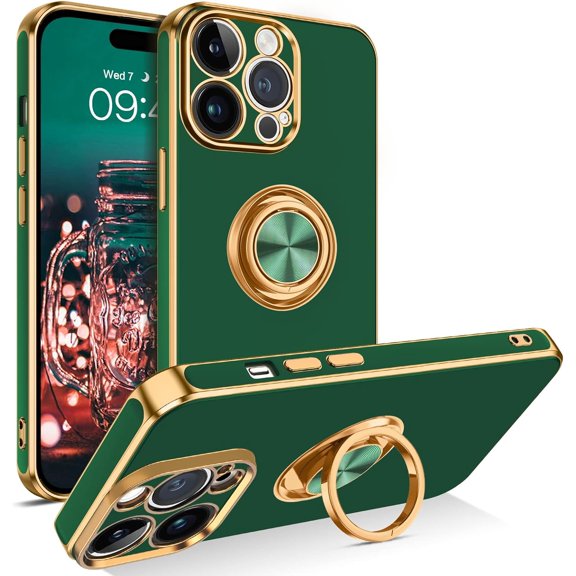 ZUKKASHAN iPhone 14 Pro Max Case, Slim Lightweight 360° Ring Holder Kickstand Support Car Mount Shockproof Women Men Non-Slip Protective Case for iPhone 14 Pro Max 6.7"