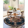 thumbnail image 5 of Unique Loom Utopia Collection Area Rug - Helios (5' Round Dark Blue/Beige), 5 of 7