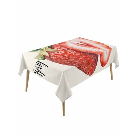 Strawberry Table Cloth Red Summer Fruits Green Botanical Waterproof Tablecloth for Rectangle Tables Reusable Washable Fabric Table Cover for Restaurant Kitchen Dining Tables 60 x120 Strawberry Table Cloth Red Summer Fruits Green Botanical Waterproof Tablecloth for Rectangle Tables Reusable Washable Fabric Table Cover for Restaurant Kitchen Dining Tables 60 x120