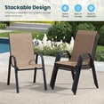 thumbnail image 5 of DIFY 5-Piece Patio Dining Set for 4, 40.6" Metal Round Table with 4 Stackable Chairs, Black&Brown, 5 of 8