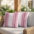 thumbnail image 3 of 16x16 Pillow Covers Set of 2, Pink Ombre Stripe Square Throw Pillow Covers for Couch/Sofa/Living Room, Farmhouse Simple Striped Decorative Soft Pillowcases for Couch Throw Pillows with Hidden Zipper, 3 of 9