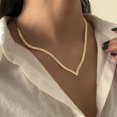 thumbnail image 4 of Simple Creative V-shaped Necklace For Women Flat Snake Chain Choker Fashion Blade Chains Neck Accessories Jewelry Gift, 4 of 5