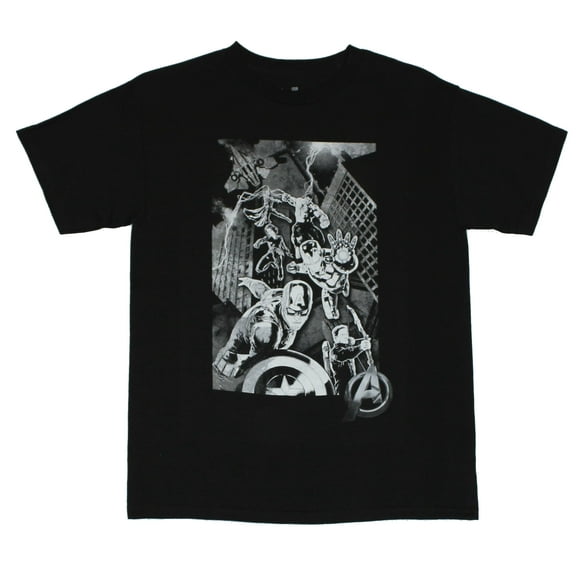The Avengers (Marvel Comics) Mens T-Shirt - Age of Ultron Grayscale Jet Drop (Small)