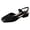 Black, variant on Women's Mary Jane Low Chunky Heels Slingback Sandals Square Cap Toe Dress Shoes Wedding Party Work Office Pumps Shoes Black Size 6.5