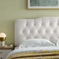 thumbnail image 4 of Contemporary Modern Urban Designer Bedroom King Size Tufted Headboard, Velvet Fabric, White, 4 of 4