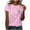 Pink, variant on ICHUANYI Womens Trendy Summer Tops Stylish Print Regular T Shirt Short Sleeves Crew Neck Tee