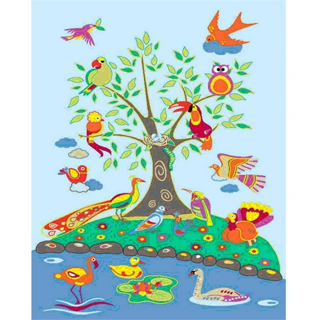 LA Rug FT-510 5178 Fun Time-New Birds of Paradise