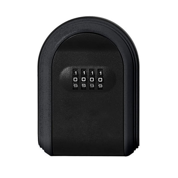 Key Safe Box Weatherproof 4 Digit Combination Outdoor Key Security Storage Case Key Lock Box Wall Mounted,Black