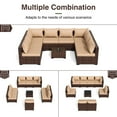 thumbnail image 5 of ELPOSUN Patio Furniture Set, Outdoor Patio Furniture Wicker Furniture Couch Set, 9 Pieces Outdoor Sectional Sofa, Patio Furniture Set, Outdoor Patio Set for Porch Furniture (Beige), 5 of 7