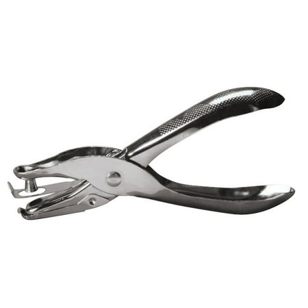 - School Smart 1-Hole Paper Punch, 1/4 in, 10 Sheets, Nickel Plated