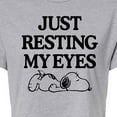 thumbnail image 3 of Peanuts - Resting My Eyes Snoopy - Juniors Cropped Cotton Blend T-Shirt, 3 of 6