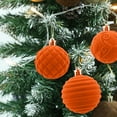 thumbnail image 5 of Flocked Christmas Ball Set Ornaments, 12PCS Vintage Christmas Plastic Ball Ornaments, Xmas Tree Hanging Decoration for Xmas Party Wedding Home Decor(Orange), 5 of 5