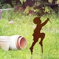 thumbnail image 4 of COFEST Iron Children Silhouette Figurine, Garden Yard Ground Sculpture, Rustproof Outdoor Statues, Garden Stake Decorations A, 4 of 4