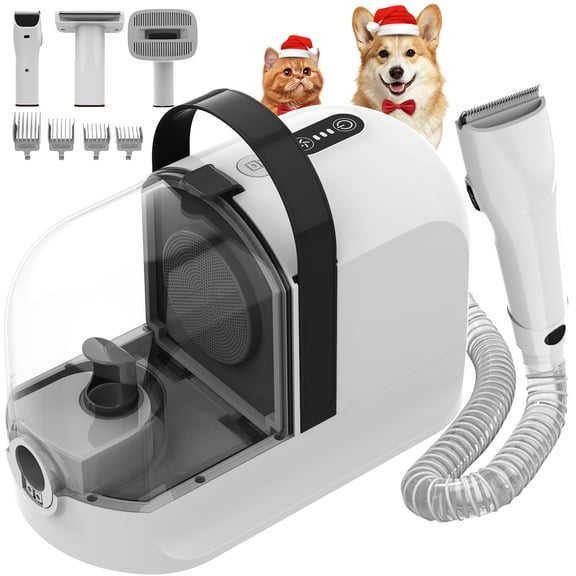 Botluxe Dog Grooming Vacuum Kit, 5-in-1 Pet Grooming Set with 12000Pa Suction, Dog Clippers, Deshedding Brush and Hair Vacuum Cleaner, Low Noise Pet Grooming Tool for Dogs and Cats,