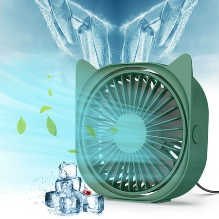

Tepsmf Portable Mini Fan 3 Speeds With Night Light 360° Rotation USB Charging Quiet Fan - Quiet Portable Tabletop Fan For Home Bedroom