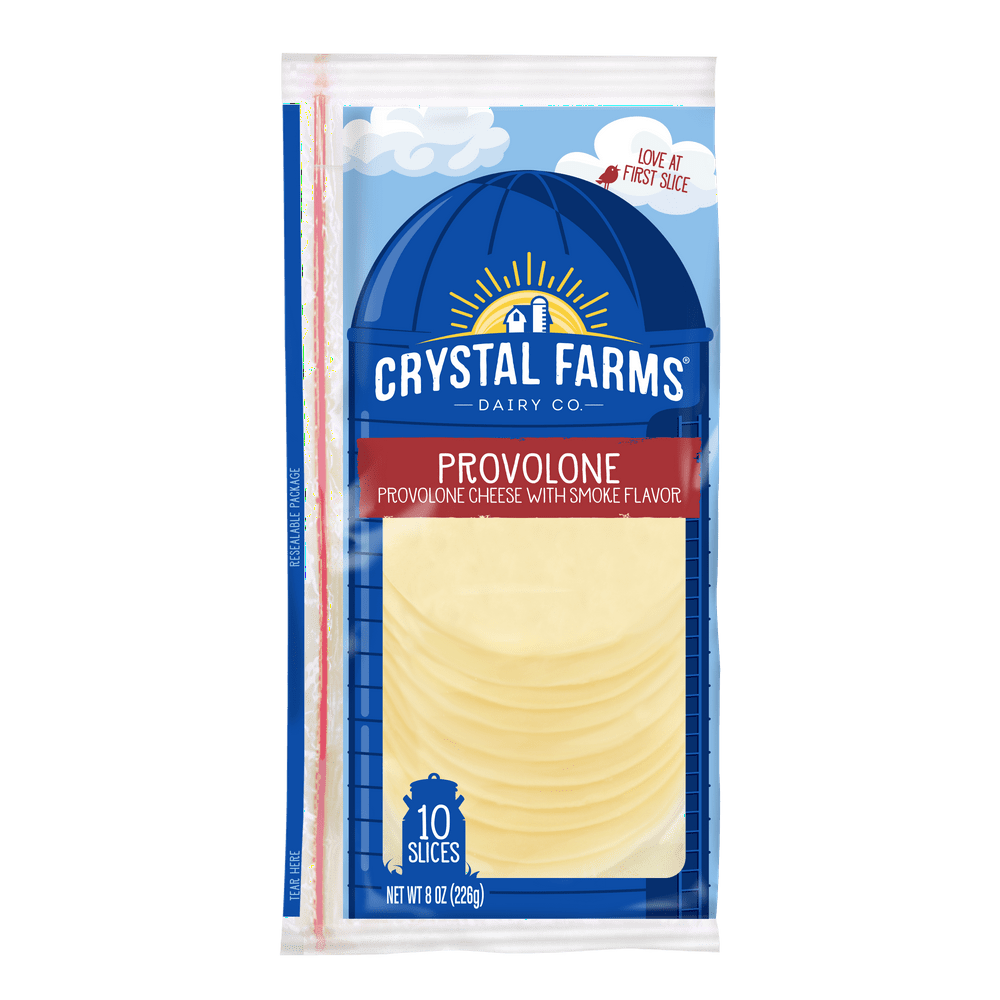 Crystal Farms Provolone Deli Cheese Slices, 8 oz., 10 slices Walmart