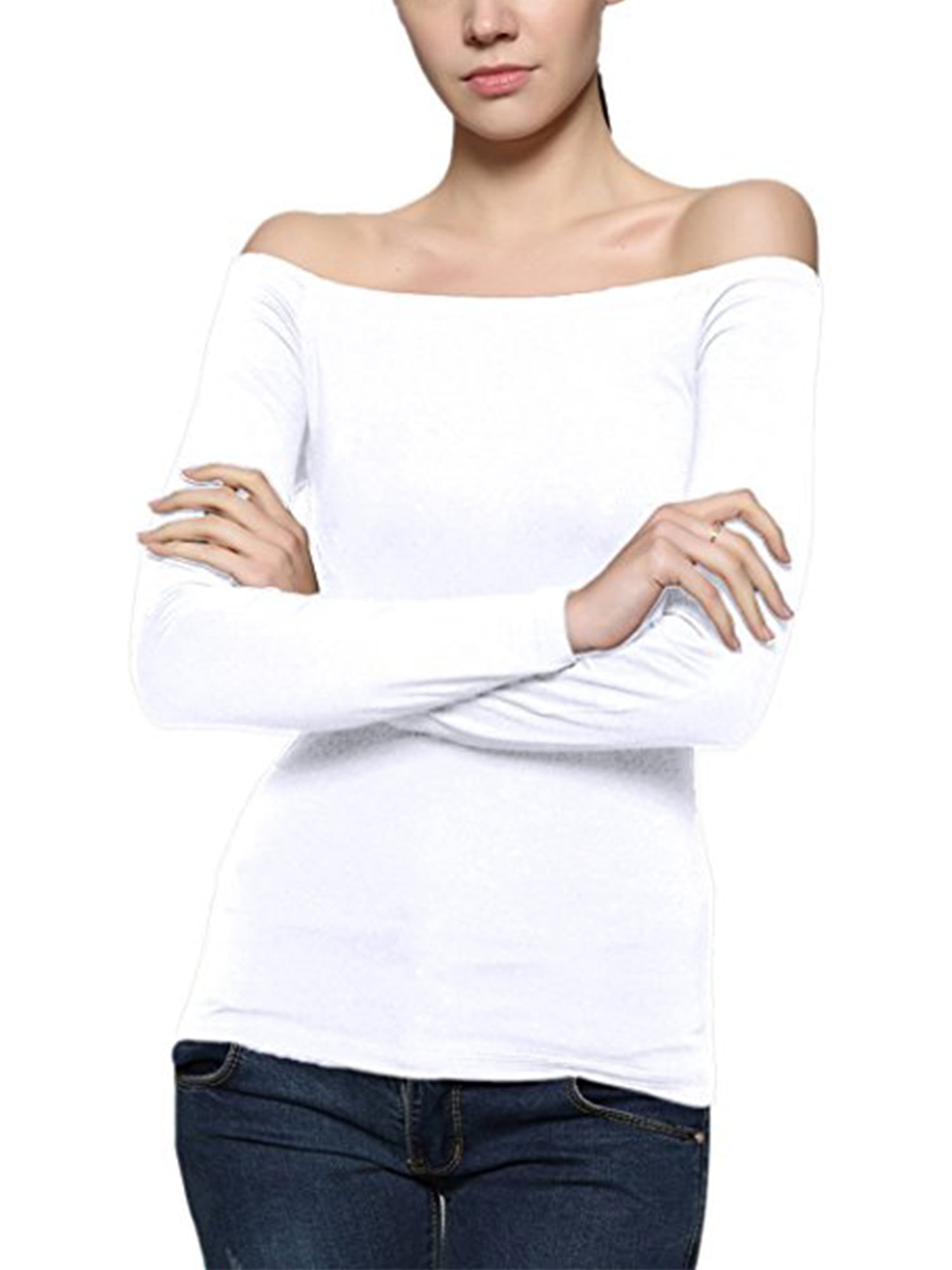 black off the shoulder top walmart