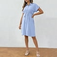 thumbnail image 6 of purcolt Womens Maternity Nursing Dress Dressy Casual Short Sleeve Button Down Pregnancy Dresses for Baby Shower & Photoshoot, 6 of 8