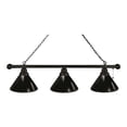thumbnail image 1 of Holland Bar Stool BL3BKBK Plain Black 3 Shade Pool Billiard Light, Black, 1 of 1