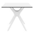 thumbnail image 3 of Luxury Commercial Living 31.5" White Solid Square Patio Dining Table, 3 of 7