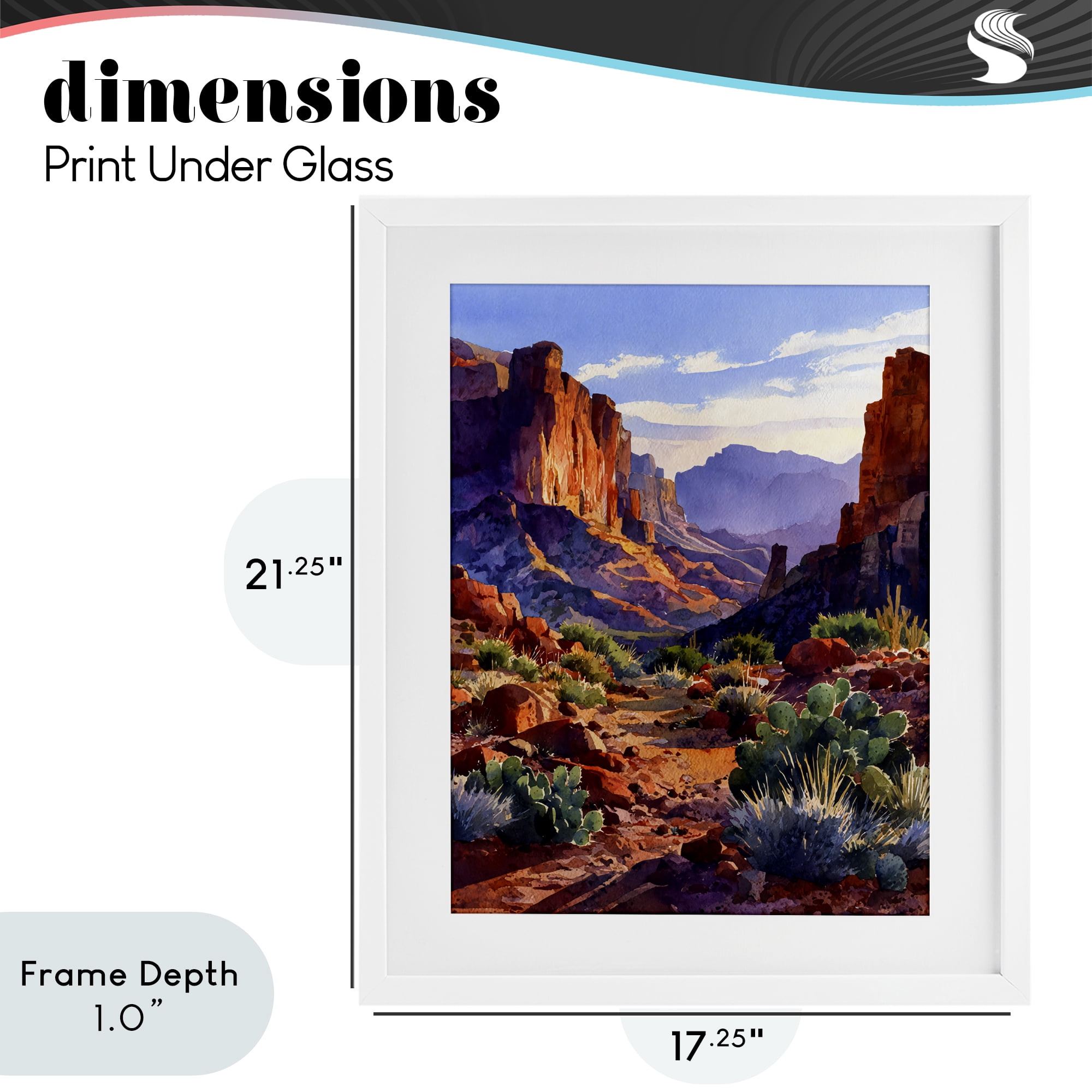 Stupell Industries Western Colors Earthy Desert White Framed Print Under Glass, design by Franklyn Gregory