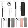 thumbnail image 4 of Chopsticks Spoon Set Stainless Steel Portable Mirror Polishing Anti-slip Tableware Child Fork Flatware Case, 4 of 7