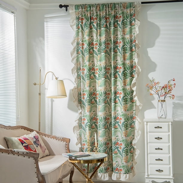Cortinas verdes de 1 panel, cortinas de granja para oscurecer la habitación para sala de estar, cortinas de bolsillo para dormitorio, tratamientos de ventana para niños, niñas, guardería, 59 x 63 pul TUNC Sencillez