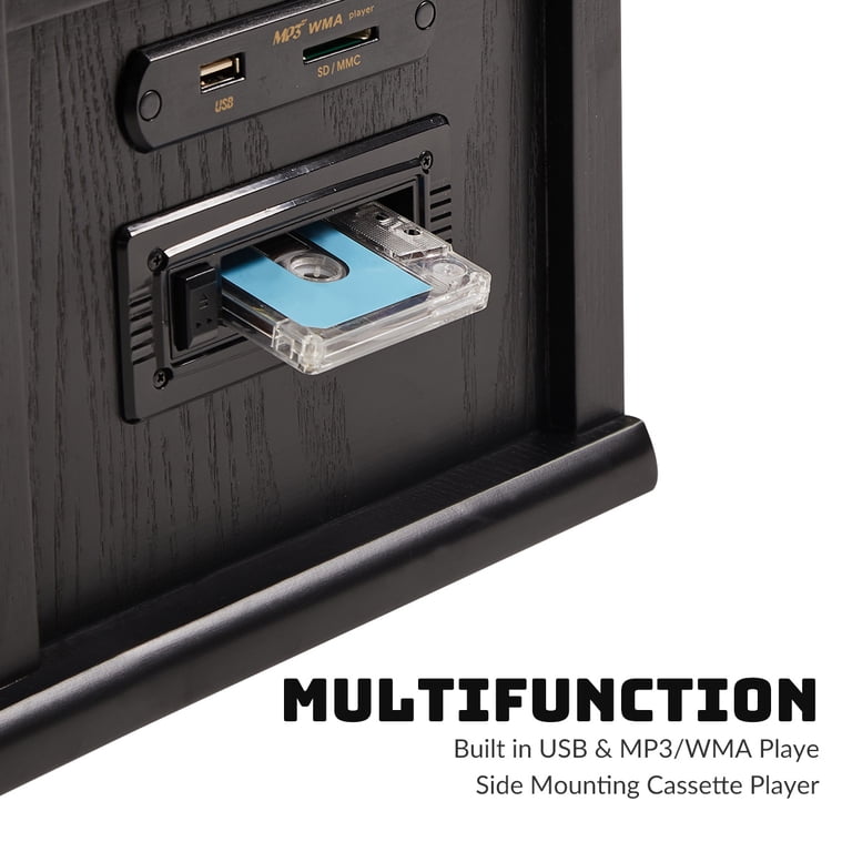 ORCC 10-in-1 Wood Vinyl Record Player with Bluetooth photo 3