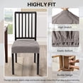 thumbnail image 2 of Set de Fundas para Asientos de Silla de Comedor SearchI Hexágono Taupe, 6 piezas, 2 of 7