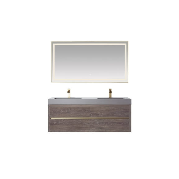 Miseno Mv703160m Palencia 60" Free Standing Double Basin Vanity Set - North Carolina Oak
