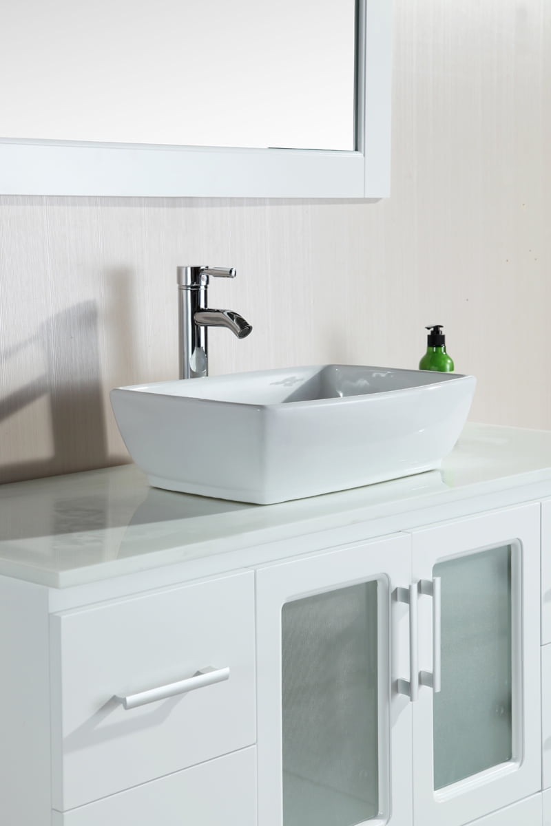 Design Element Stanton 48 Single Vessel Sink Bathroom Vanity Set In White