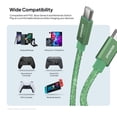 thumbnail image 5 of Powertek USB-C to USB-C Cable, Fast Charging Type-C Charger Cord, Durable Tangle-Resistant Sync Cable, Mint Glitter, 6FT, 5 of 5