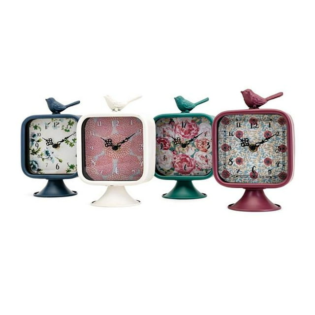 IMAX A0460282 Bird Desk Clock, Multi-Color - Set of 4