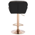 thumbnail image 4 of Modern Home Luxe Spyder Contemporary Adjustable Barstool/Bar Chair with 360° Rotation (Gold Base, Black/Gold Piping), 4 of 5