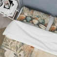 thumbnail image 4 of Designart "Channeling Bohemian Vibes in Orange and Green" Boho Feather Bedding Covert Set - Traditional Orange Geometric Bed Set With 2 Shams, 4 of 6