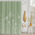 thumbnail image 3 of Shower Curtain Spring Plant White Line Art Shower Curtains for Bathroom Decor, Waterproof Polyester Shower Curtain Set with Hooks, Standard Size 72" x 72" Flower Butterfly Green, 3 of 9