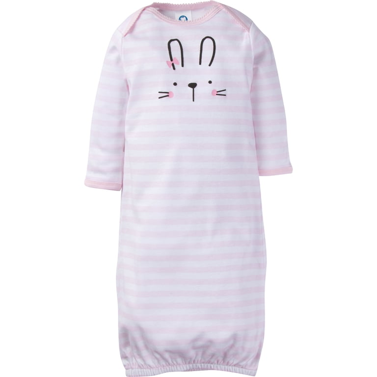 Gerber Baby Girl Lap Shoulder Gowns with Mitten Cuffs, 4-Pack photo 2