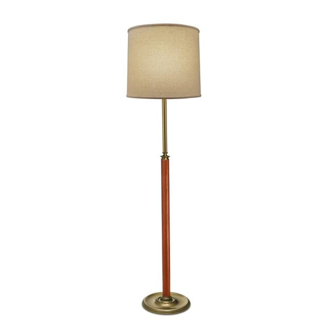 Stiffel Fl 6654 A2206 Ab 65 In Antique Brass Faux Brown Leather Floor Lamp With Ay Natural Shade Com Stiffel Fl 6654 A2206 Ab 65 In Antique, Stiffel Floor Lamp Shades Replacement Kit