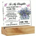 thumbnail image 2 of [To My Daughter Acrylic Desk Plaque] Inspirational Daughter Gifts to My Daughter Never Forget That I Love You Desk Decor Acrylic Desk Plaque with Wood Stand Home Office Desk Keepsake Present, 2 of 7