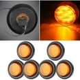 thumbnail image 2 of CCIYU QTY(6) Trailer Truck Amber Led 12V Round Side Marker Light Clearance Lamp Assembly w/Rubber Mounting Grommet and Pigtails, 2 of 5
