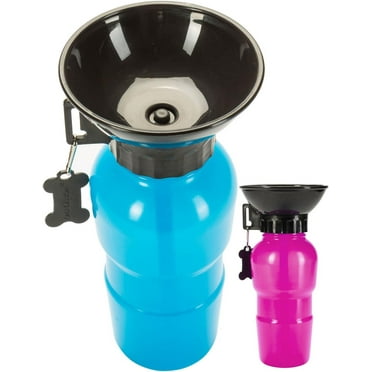 Innovative Dog Water Bottle, 21oz Portable Pet Water Dispenser with Folding Bowl, Safe and Non-Toxic, Detachable and Dishwasher Safe for Easy Cleaning
