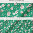 thumbnail image 2 of Soimoi Green Cotton Poplin Fabric Flower & Leaves Watercolor Print Fabric by the Yard 56 Inch Wide, 2 of 7