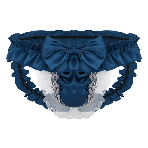 Bigersell Lace Underwear Clearance Plus Size Panties Women Cheeky Panty Style P-206 Nylon Brief Panties Thong Briefs Mid Waist Women Cheeky Panties Navy L