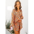 thumbnail image 6 of Women's Wild Orange Leopard Print Long Sleeve Pajama Set - [ZhiHiMeRi] | (US 16-18)XL, 6 of 8