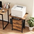 thumbnail image 5 of HIGDBFE File Cabinets with 2 Drawers, Rolling Fabric Filing Cabinet with 24'' Large Tabletop, Printer Stand for Home Office, Fits A4/Letter Size, Rustic Brown, 5 of 11