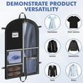 thumbnail image 4 of TranRantic 43 Inch Dance Garment Bag, Waterproof Travel Garment Bag with 4 Clear Zipper Pockets (3 Front + 1 Back) | Foldable Design for Suits & Performance Outfits (Black), 4 of 6
