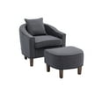 thumbnail image 4 of Accent Chair with Ottoman, Mid Century Modern Barrel Chair Upholstered Club Tub Round Arms Chair for Living Room 90748, 4 of 9